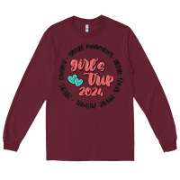 Burgundy girls trip Long Sleeve Tee - MaliasSmallBusiness