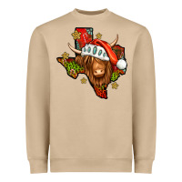 Shaggy Cow Texas Christmas Heavyweight Sweatshirt | Teevron
