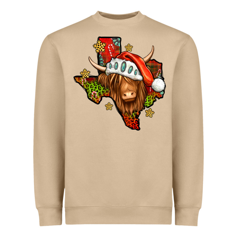 Shaggy Cow Texas Christmas Heavyweight Sweatshirt by Jasminsmagicworld | Teevron
