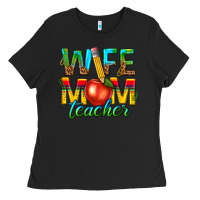 Black wife mom teacher Ladies Tee - texasbilliewilder
