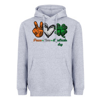 Heather Grey peace love st patrick's day Heavyweight Hoodie - Bettercallsaul
