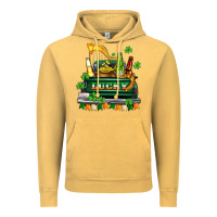 Vintage Mustard lucky truck with flags and beers Vintage Hoodie - AdoDesignShop