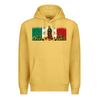 Antique Gold lady of guadalupe mexican flag Premium Hoodie - JahusDesignShop