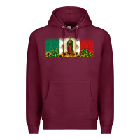 Burgundy lady of guadalupe mexican flag Premium Hoodie - JahusDesignShop