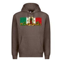 Coffee lady of guadalupe mexican flag Premium Hoodie - JahusDesignShop