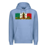 Colony Blue lady of guadalupe mexican flag Premium Hoodie - JahusDesignShop