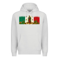 Dove Grey lady of guadalupe mexican flag Premium Hoodie - JahusDesignShop