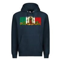 Navy lady of guadalupe mexican flag Premium Hoodie - JahusDesignShop