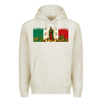Oatmeal Heather lady of guadalupe mexican flag Premium Hoodie - JahusDesignShop