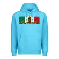 Ocean Blue lady of guadalupe mexican flag Premium Hoodie - JahusDesignShop