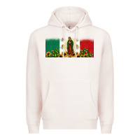 Pale Pink lady of guadalupe mexican flag Premium Hoodie - JahusDesignShop