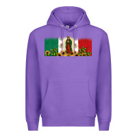 Purple lady of guadalupe mexican flag Premium Hoodie - JahusDesignShop