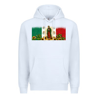White lady of guadalupe mexican flag Premium Hoodie - JahusDesignShop