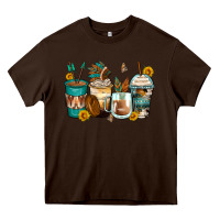 Chocolate Brown indian headdress coffee cups Heavy Core Tee - Zillion Design Studio