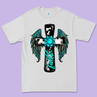 Cross Faith Gemstone Wings Premium Tee Designed By Ranaportraitstore