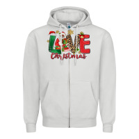 Dove Grey love christmas black santa Zipper Hoodie - MaliasSmallBusiness