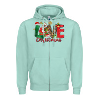 Seafoam love christmas black santa Zipper Hoodie - MaliasSmallBusiness
