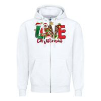 White love christmas black santa Zipper Hoodie - MaliasSmallBusiness