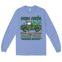 Colony Blue farm fresh four leaf clovers Long Sleeve Tee - MaliasSmallBusiness