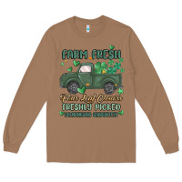 Toasted Coconut farm fresh four leaf clovers Long Sleeve Tee - MaliasSmallBusiness