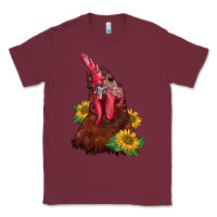 Burgundy rooster sunflower Classic Tee - BarkalooDesign