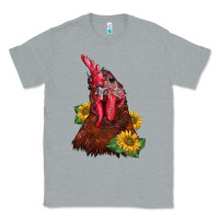 Heather Grey rooster sunflower Classic Tee - BarkalooDesign