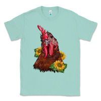 Seafoam rooster sunflower Classic Tee - BarkalooDesign