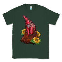 Sports Green rooster sunflower Classic Tee - BarkalooDesign