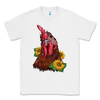 White rooster sunflower Classic Tee - BarkalooDesign