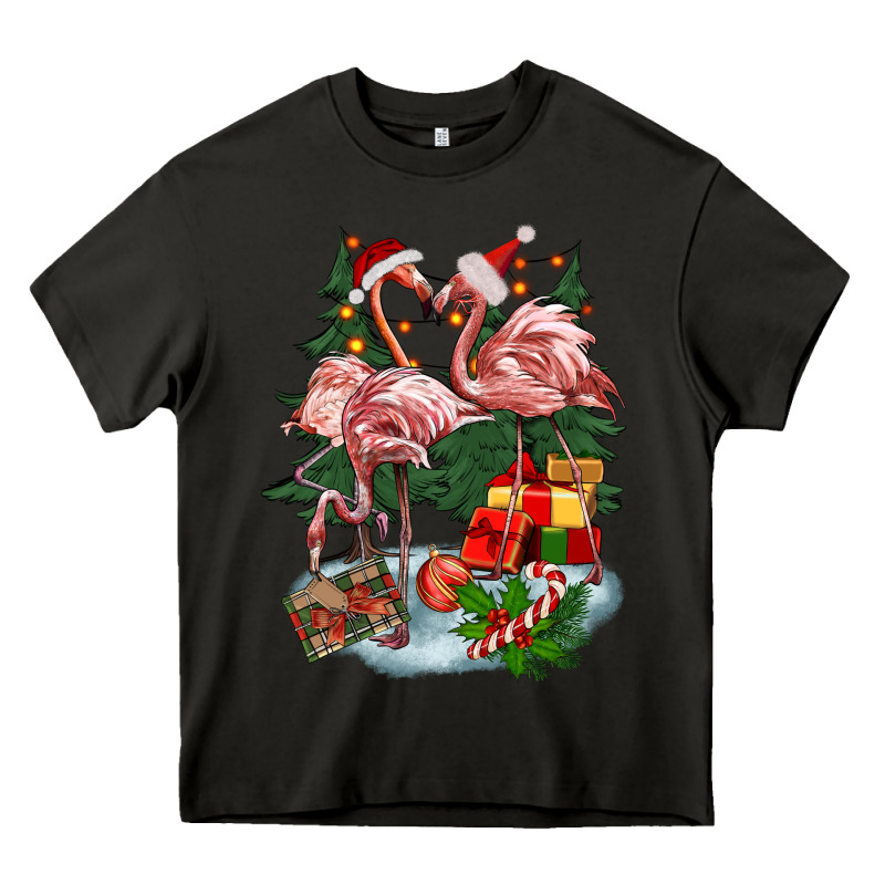 Christmas Flamingo Heavy Core Tee by BarkalooDesign | Teevron