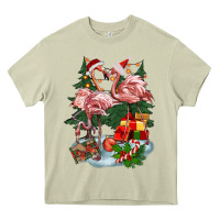 Mossy Christmas flamingo Heavy Core Tee - BarkalooDesign