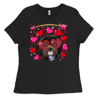 Black valentine's day havanese dog Ladies Tee - RanaPortraitStore