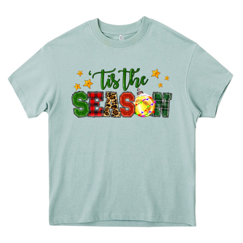 'tis The Season Softball Christmas Heavy Core Tee by RanaPortraitStore | Teevron