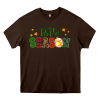 Chocolate Brown 'tis the season softball christmas Heavy Core Tee - RanaPortraitStore