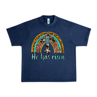 Navy he has risen rainbow Urban Heavy Tee - AdoDesignShop