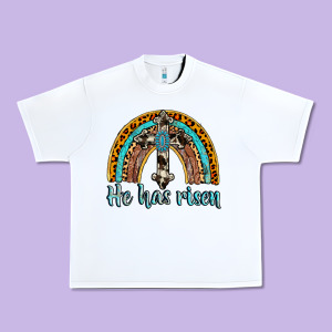 He Has Risen Rainbow Urban Heavy Tee Designed By Adodesignshop