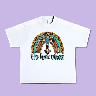 He Has Risen Rainbow Urban Heavy Tee Designed By Adodesignshop