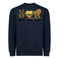 Navy peace love lions Heavyweight Sweatshirt - LillyAllenDesigns