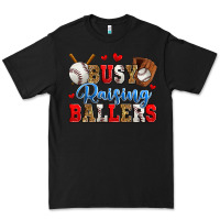 Black busy raising ballers baseball Premium Tee - Zillion Design Studio