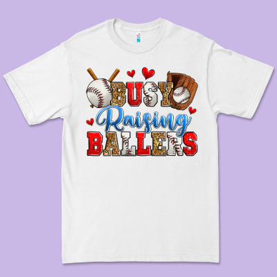Busy Raising Ballers Baseball Premium Tee Designed By Zillion Design Studio