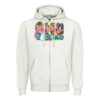 Oatmeal Heather Happy Easter Zipper Hoodie - NancyCooperArtShop