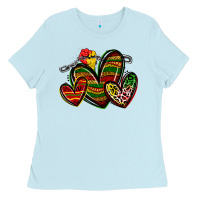 Baby Blue juneteenth hearts Ladies Tee - Zillion Design Studio