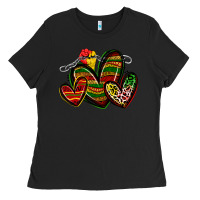Black juneteenth hearts Ladies Tee - Zillion Design Studio