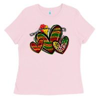 Bubblegum Pink juneteenth hearts Ladies Tee - Zillion Design Studio