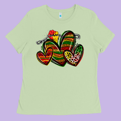 Juneteenth Hearts Ladies Tee Designed By Zillion Design Studio