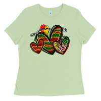 Matcha juneteenth hearts Ladies Tee - Zillion Design Studio