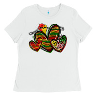 White juneteenth hearts Ladies Tee - Zillion Design Studio