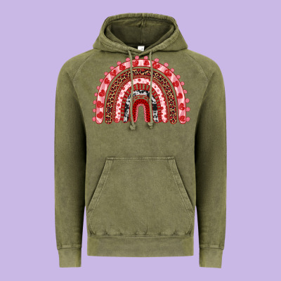 Valentines Day Rainbow Vintage Hoodie Designed By Ranaportraitstore