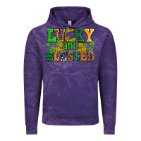 Cloud Purple lucky and blessed with coins and shamrocks Vintage Hoodie - AdoDesignShop