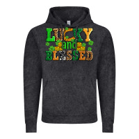 Vintage Black lucky and blessed with coins and shamrocks Vintage Hoodie - AdoDesignShop